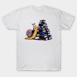 Snail on Books - Over Procrastination T-Shirt